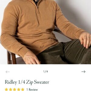 Duck Head Men's Camel Zip-Up Sweater